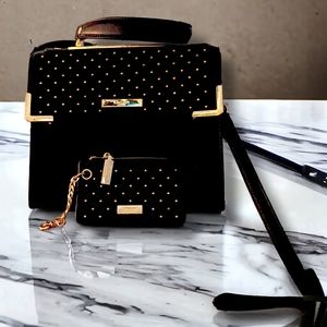 Women's Black purse with coin pouch